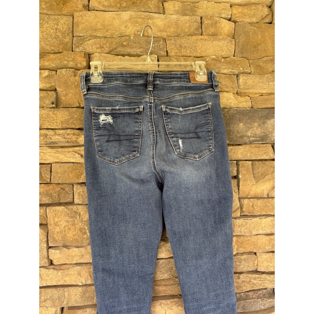 American Eagle super high rise jegging womens size 4 regular distressed stretch - Picture 4 of 10